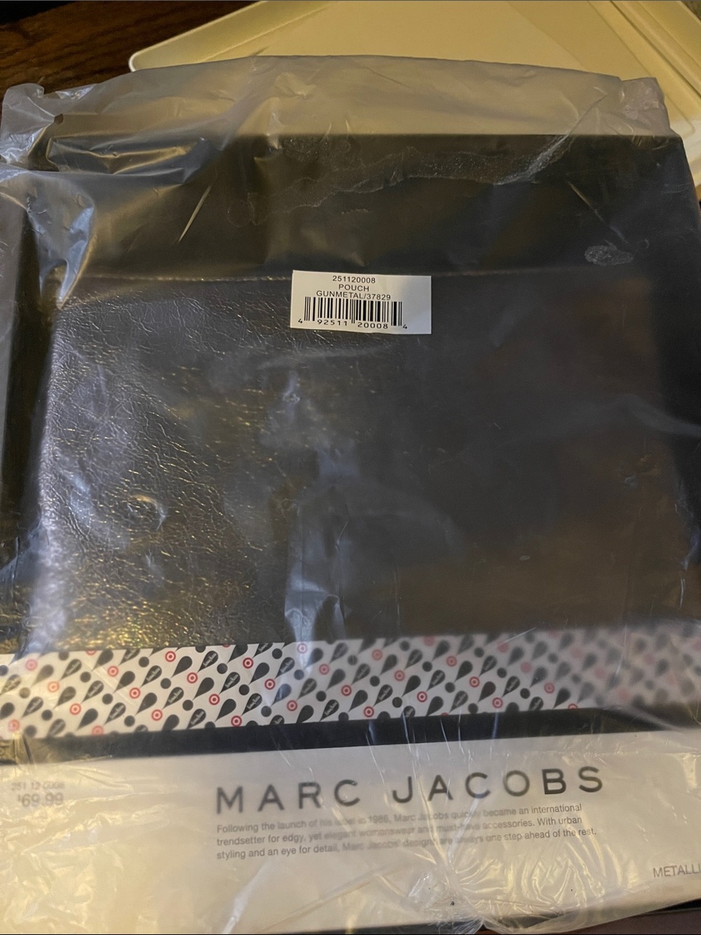 Marc Jacobs Gunmetal Leather Travel Pouch